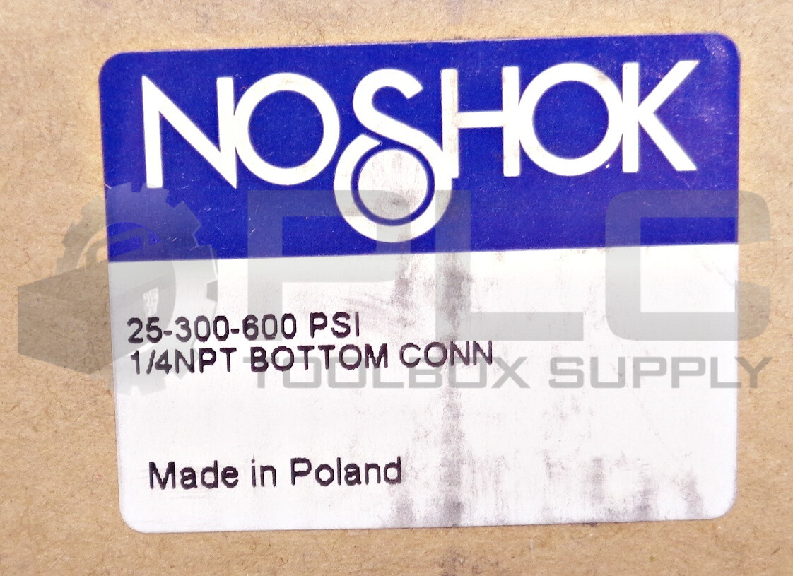 NEW NOSHOK 25-300-600 PSI 1/4 NPT BOTTOM CONNECT GAUGE