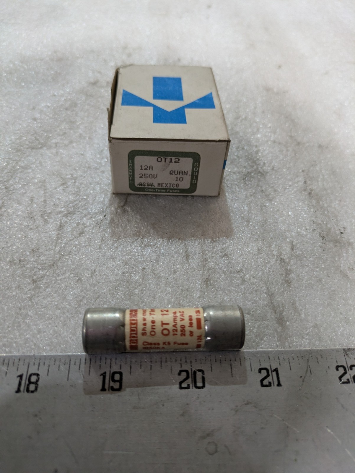 Gould Shawmut OT12 One-Time Fuse 12 Amp 250VAC Mersen Ferraz Class K5 Lot of 10