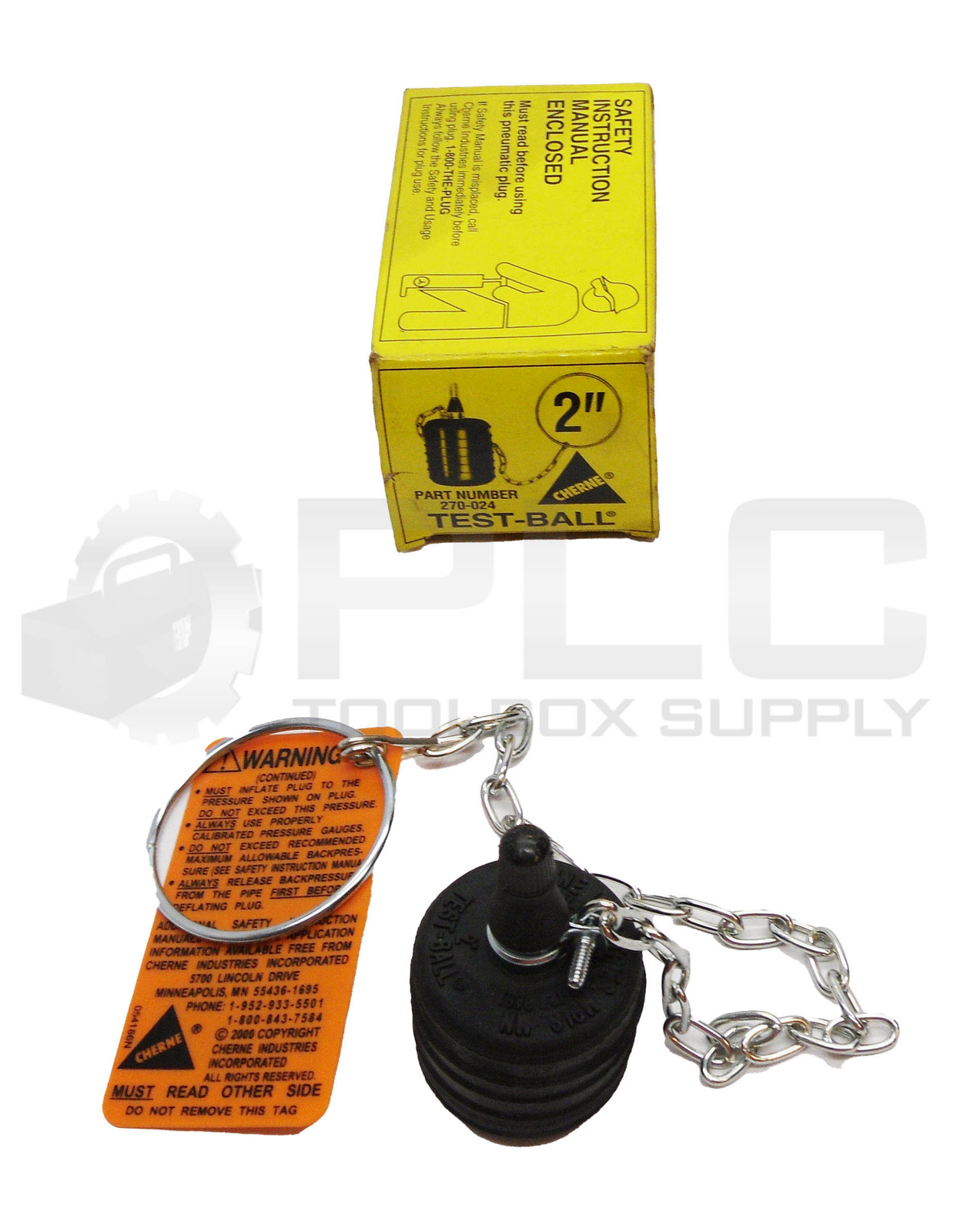 NEW CHERNE INDUSTRIES 270-024 TEST BALL PLUG 2″