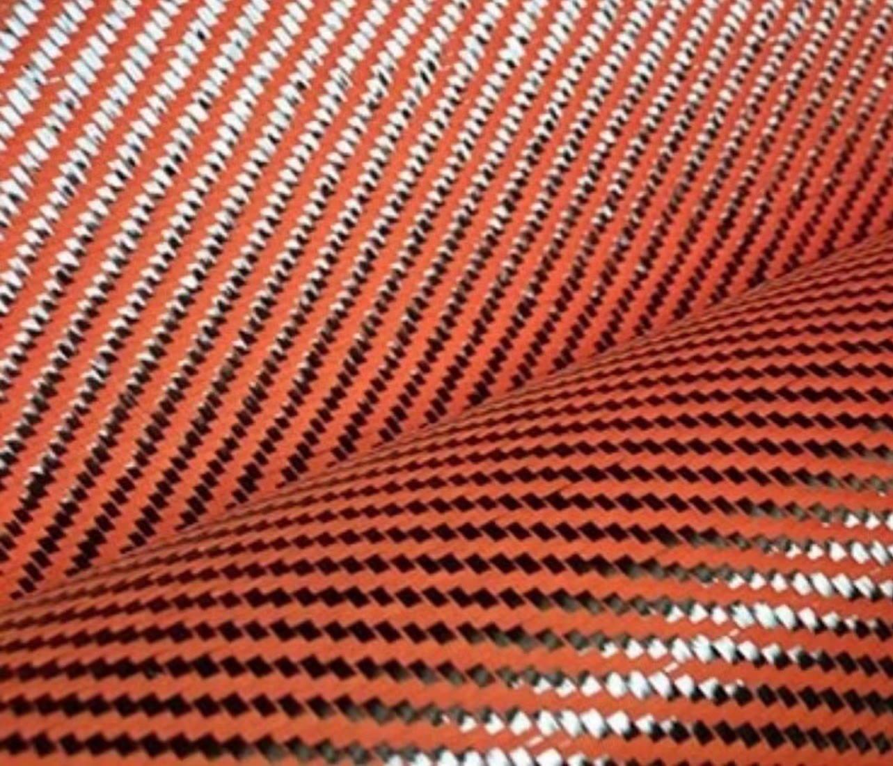 3K Red Armed Carbon Hybrid Fabric 2x2Twill 200gsm Width 100cm In Roll, Qty 1m