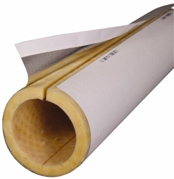 Made in USA 1-1/2″ Thick x 4″ Pipe x 3′ Long, Fiberglass Rigid Pipe Insulatio…