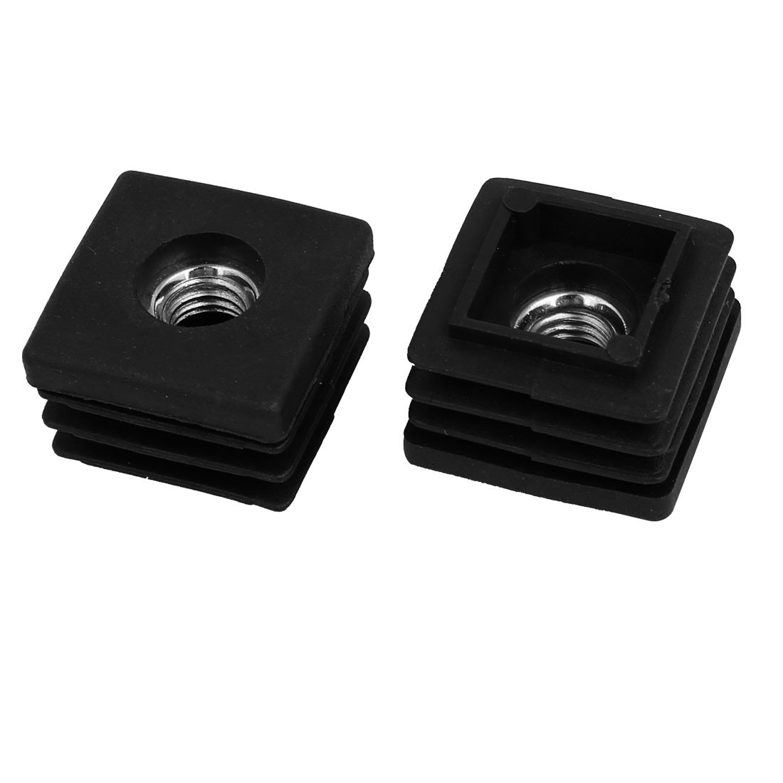 25mm x 25mm M8 Female Thread Plastic Blanking End Caps Tube Inserts 5pc