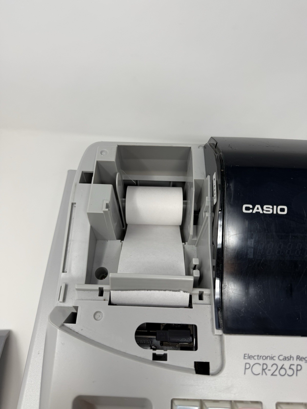 CASIO PCR-265P ELECTRONIC CASH REGISTER WITH KEY, MONEY DRAWER & MANUAL, TESTED