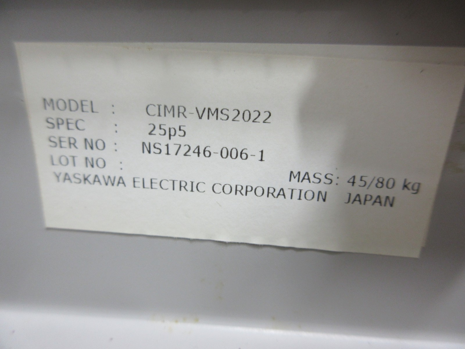 YASKAWA CIMR-VMS2022 YPHT11014-1A AVR000379 YPCT21104-1-0 3546P07530-B DRIVE