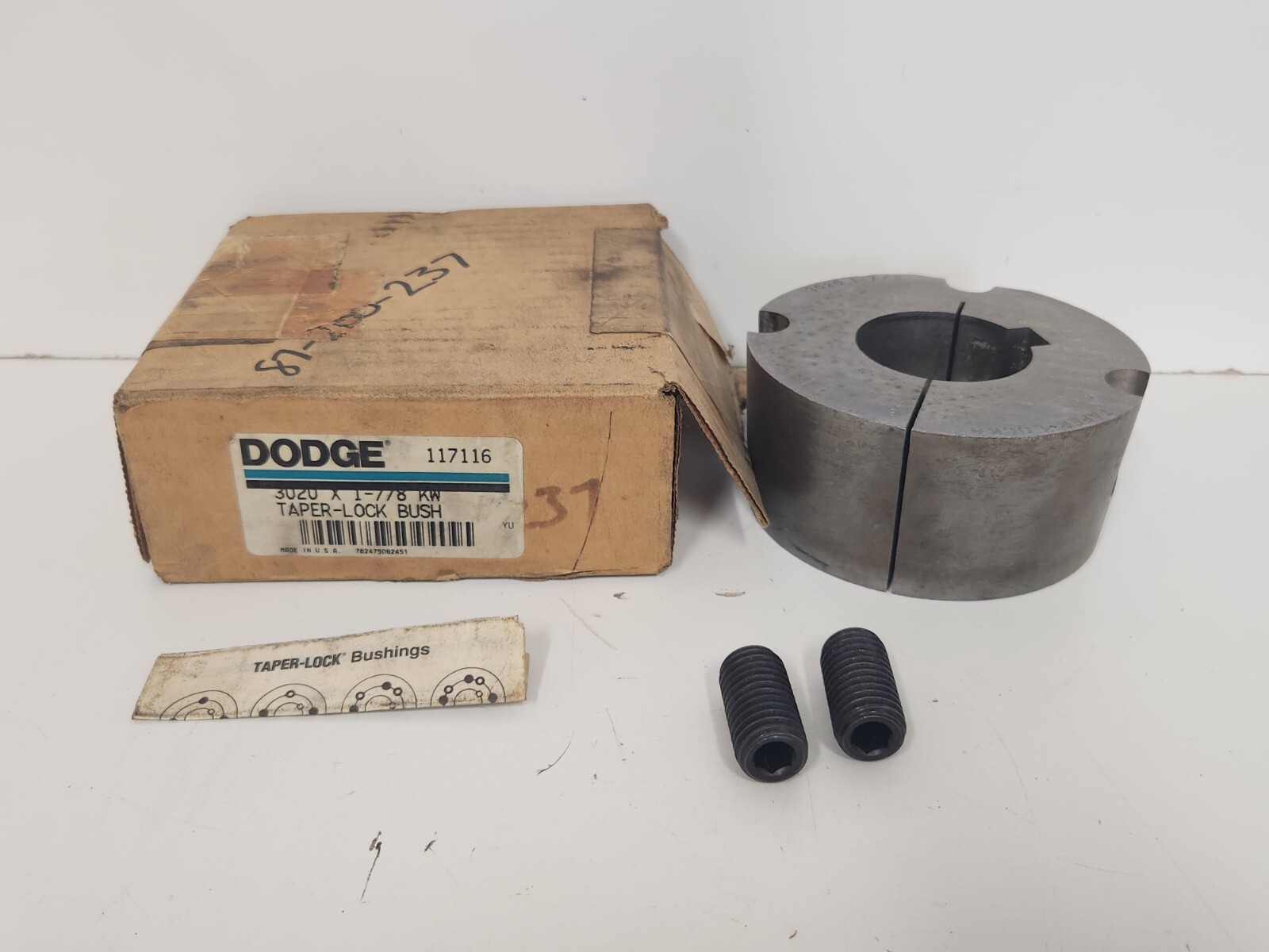 NEW OLD STOCK! DODGE 1-7/8″ TAPER LOCK BUSHING 3020X1-7/8KW