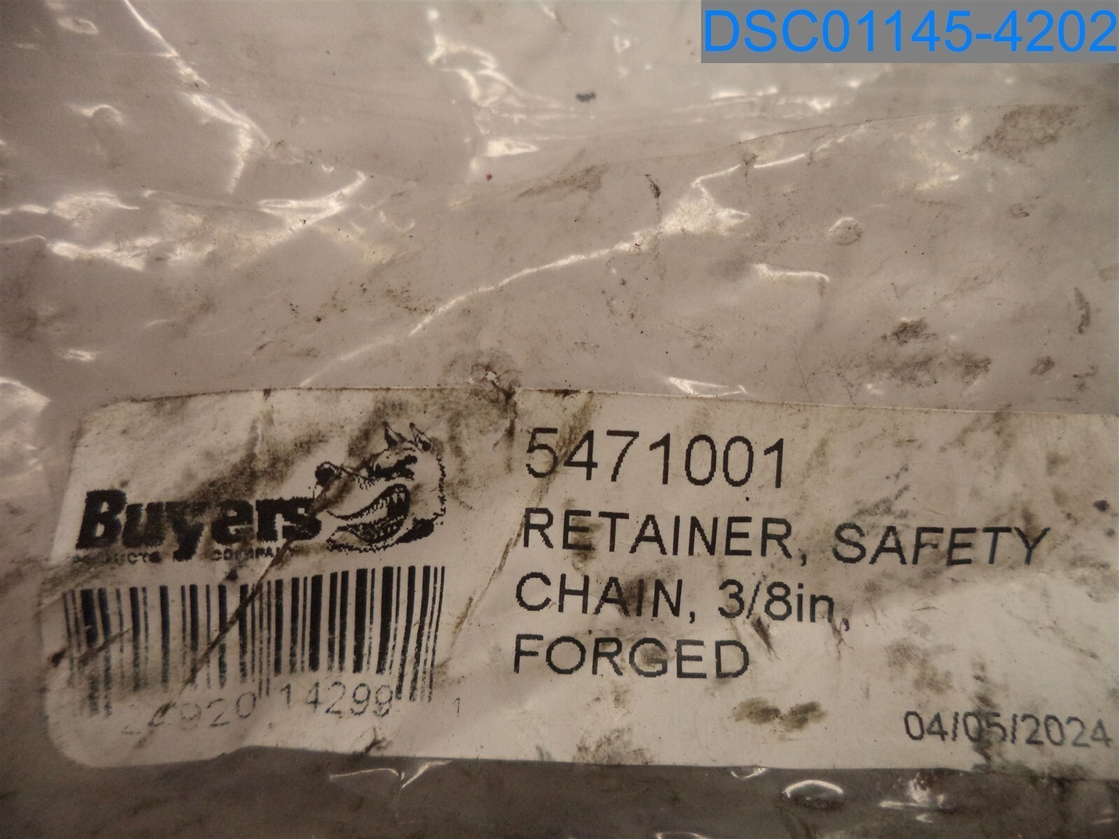 Qty=2: Buyers: 426U61, 5471001, Safety Chain Retainers Unfinished, 3/8″, Forged