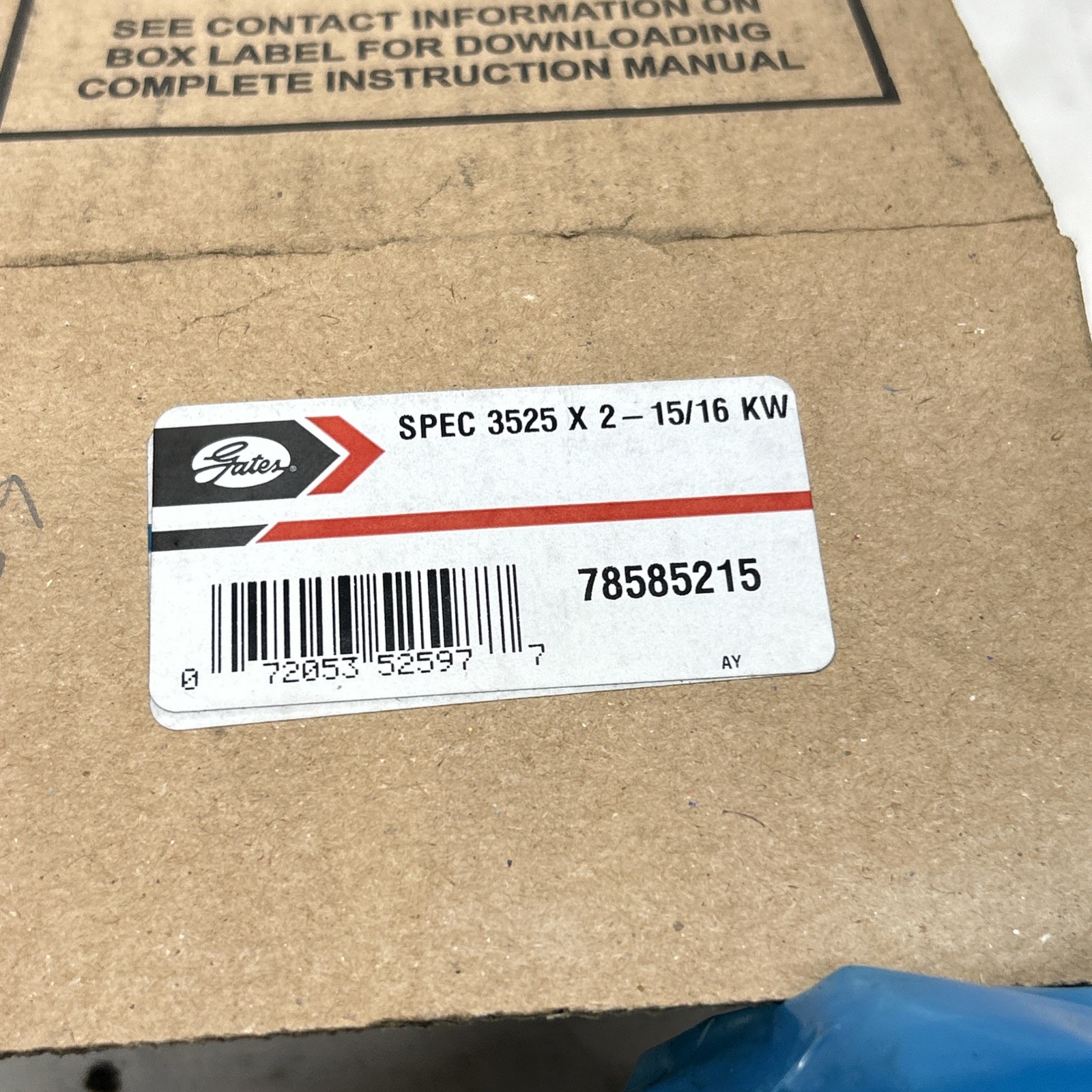 Gates 78585215 Taper Lock Bushing 3525 X 2-15/16 W/Hardware