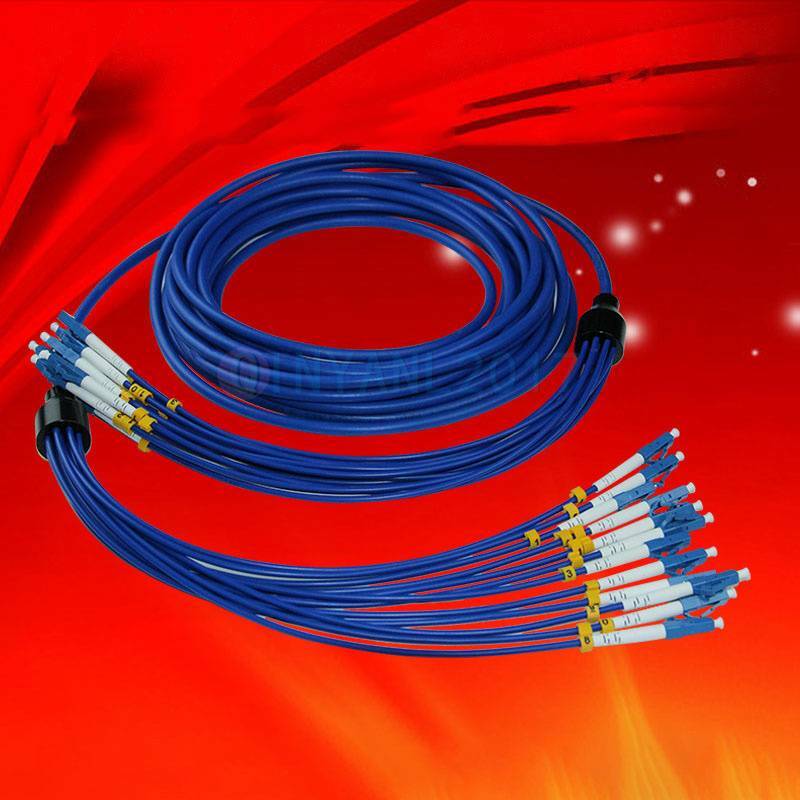 Indoor Armored Fiber Cable LC-LC 12 Strand SM 9/125 Single-Mode 10M NEW