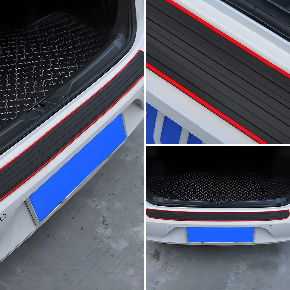 Car Rear Bumper Protector Guard – Anti-Scratch, Non-Slip, 40.9in Black Rubber…