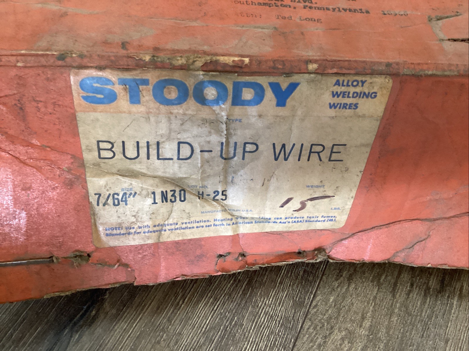 NOS Stoody Build Up Welding Wire 7/64”, 1N30, H-25, 15 LBS In Box Free Ship