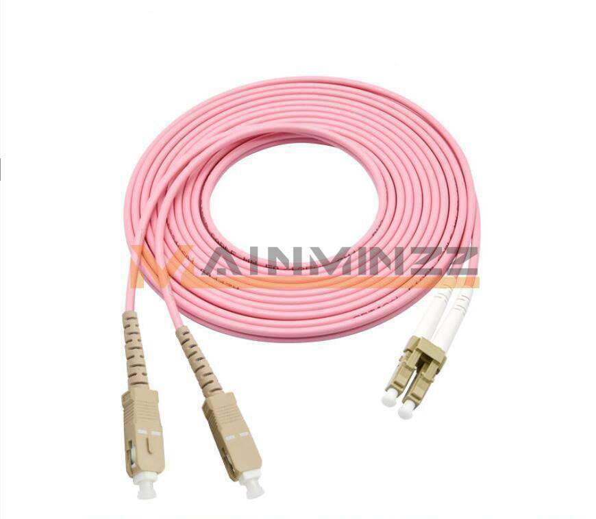 1M LC to SC UPC Duplex Fiber Cable OM4 Multimode 3.0mm Fiber Optic Patch Cord