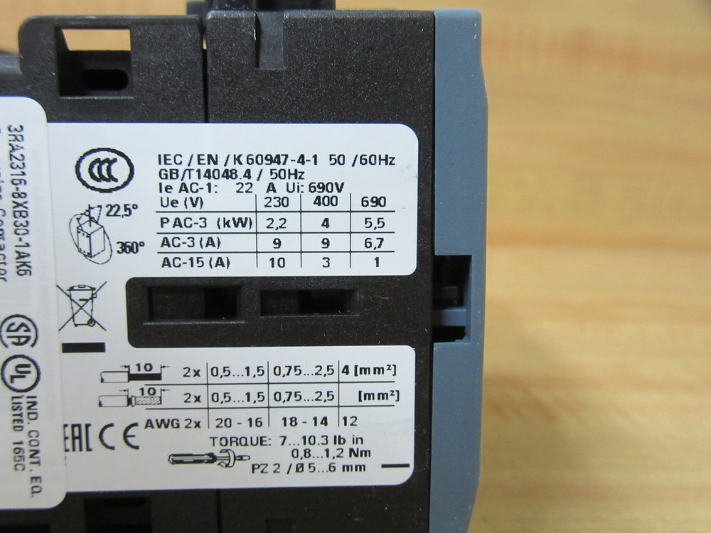 Siemens 3RA2316-8XB30-1AK6 Reversing Contactor 3RA23168XB301AK6