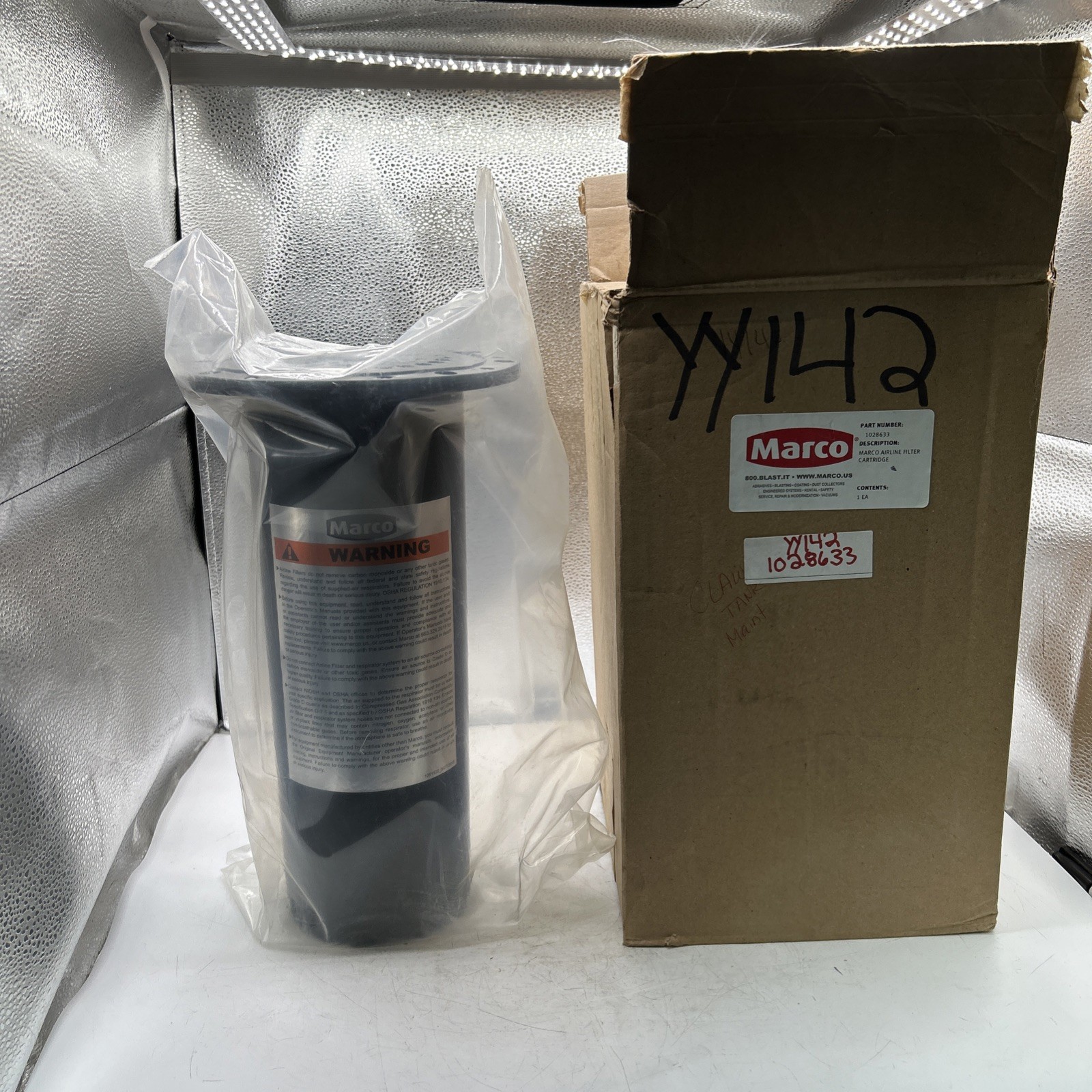 SEALED NEW MARCO 1028633 AIRLINE FILTER CARTRIDGE NO FLANGE See Pics
