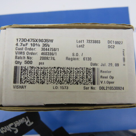 VISHAY 173D475X9035W Qty of 100 per Lot CAP TANT 4.7UF 10% 35V