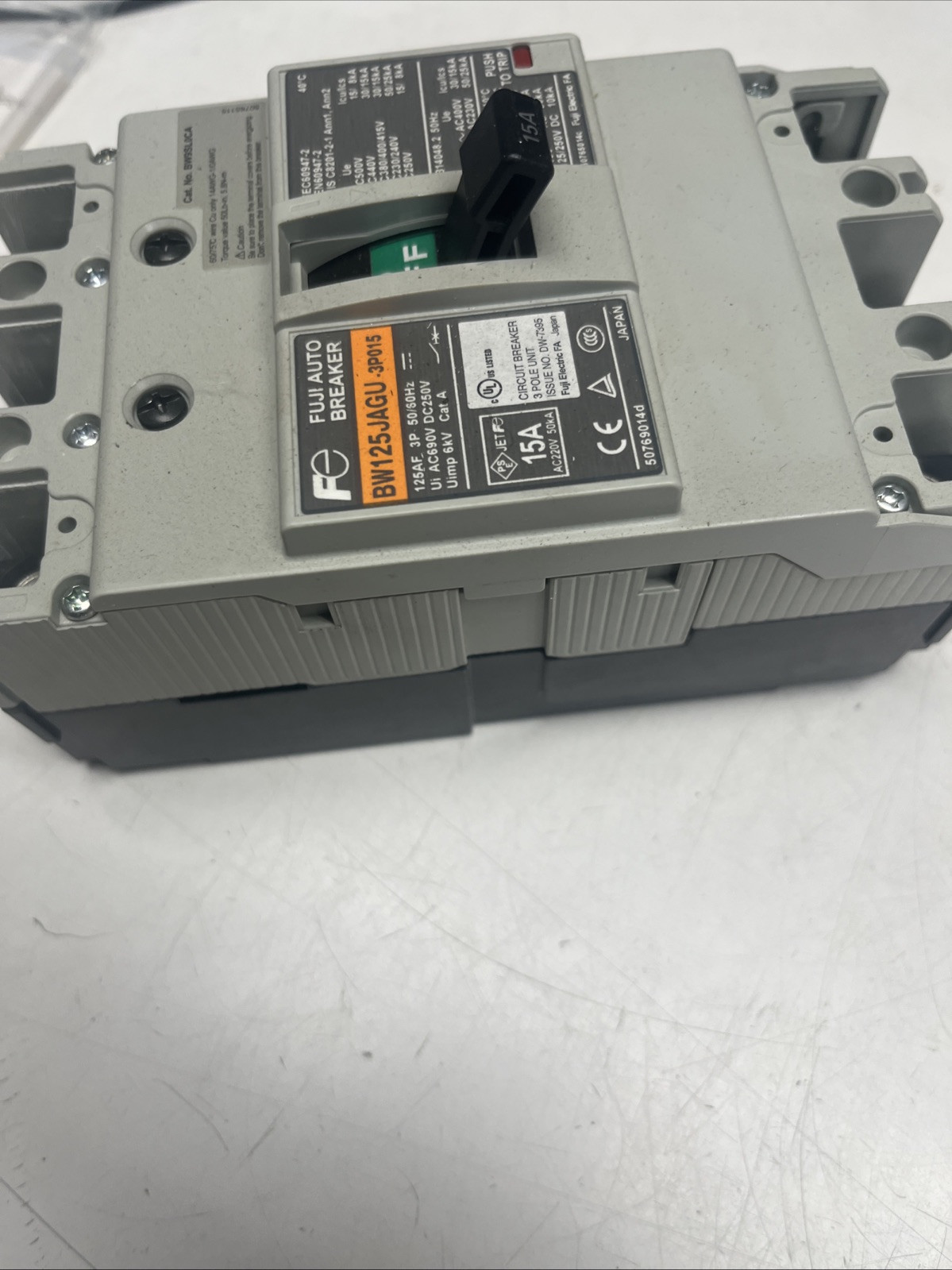 Fuji Electric BW100EAGU-3P100 100A Circuit Breaker BW100EAGU
