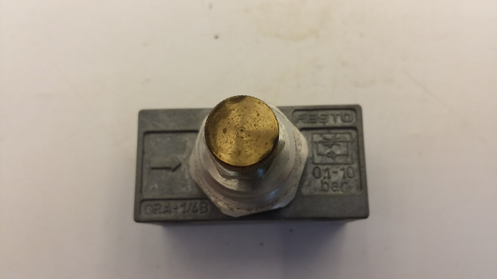 FESTO GRA-1/4B FLOW CONTROL VALVE ONE WAY 0.1 TO 10 BAR 420-780 L/MIN FLOW RATE
