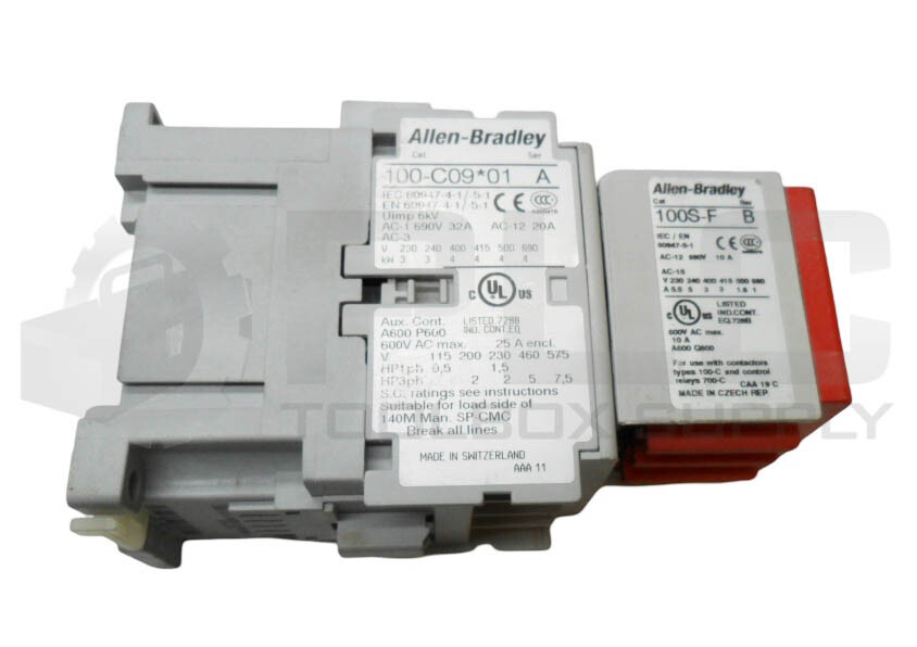 NEW ALLEN BRADLEY 100S-C09D23C /A CONTACTOR W/ 100-C09*01 /A W/ 100S-F /B