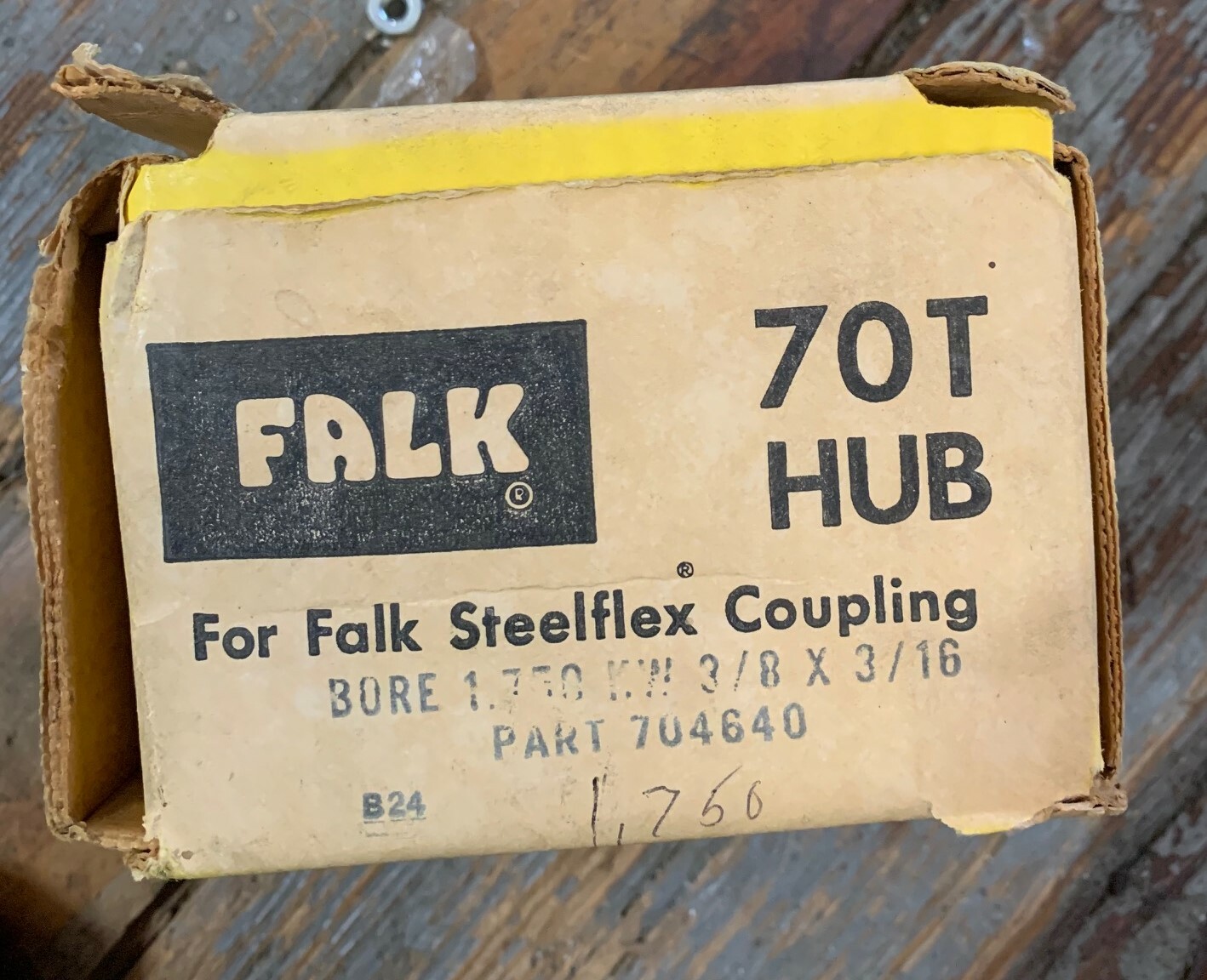 FALK 70T 704640 HUB FOR STEELFLEX COUPLING BORE 1.750 KW 3/8 X 3/16 NEW IN BOX