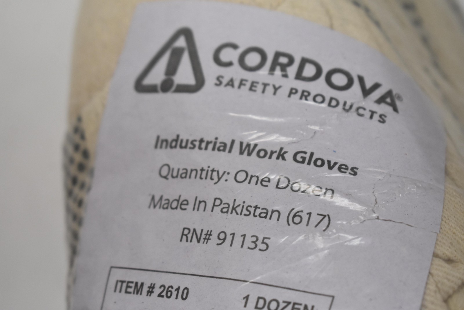 Cordova Safety Products Industrial Work Gloves 2610 7 Dozen Dotted Grip Beige