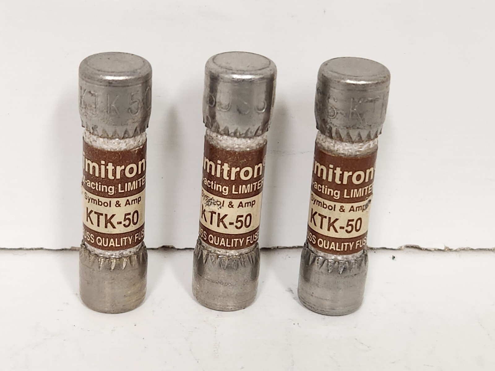 LOT OF (3) GUARANTEED! BUSSMANN LIMITRON 50A FUSE KTK-50
