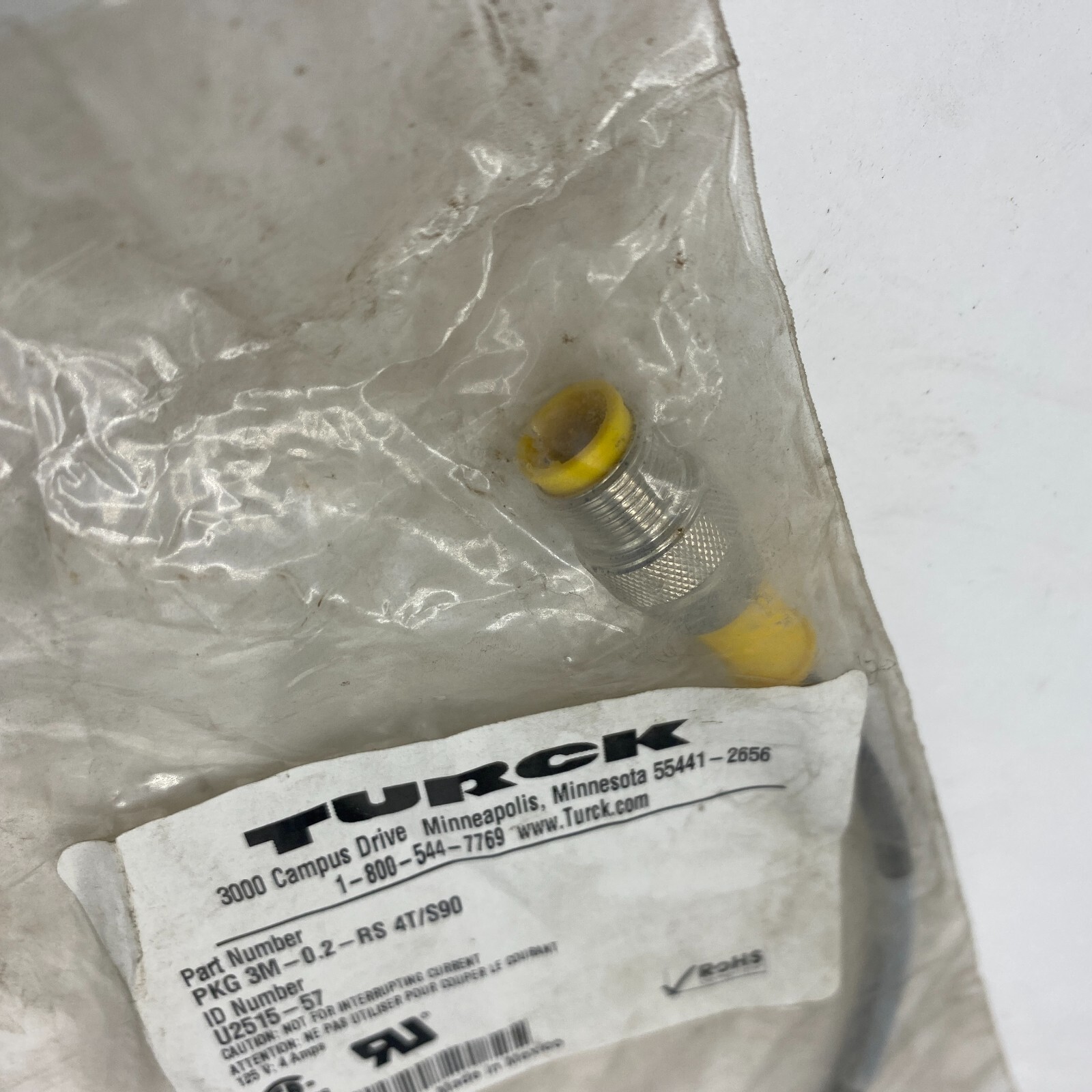 Turck PKG 3M-0.2-RS 4T/S90 Picofast Sensor Cable M8 Connector ✅
