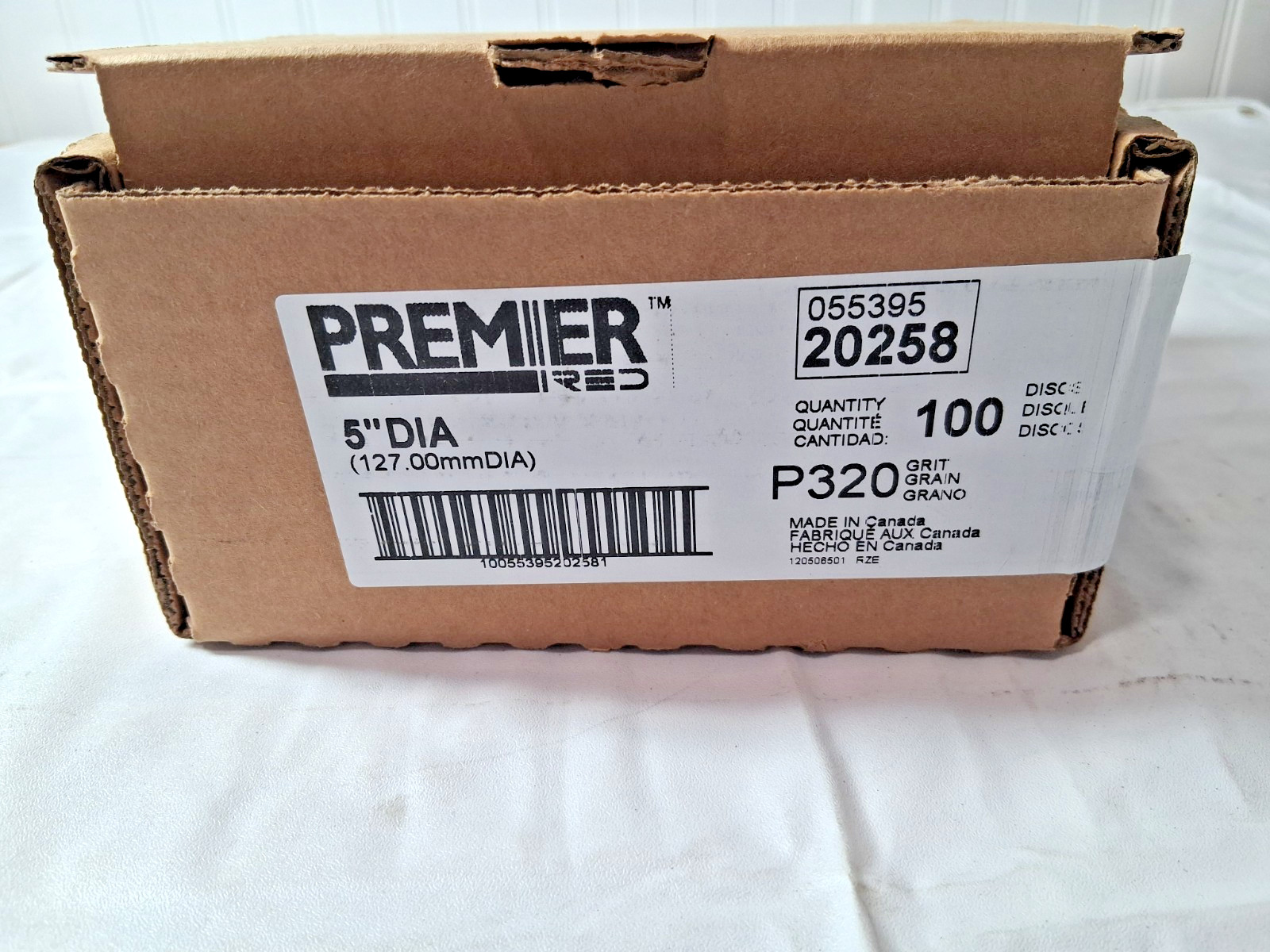 Premier Red Aluminum Oxide Dri-Lube Paper Discs 5″ Dia 320 Grit 100PK 0553952025