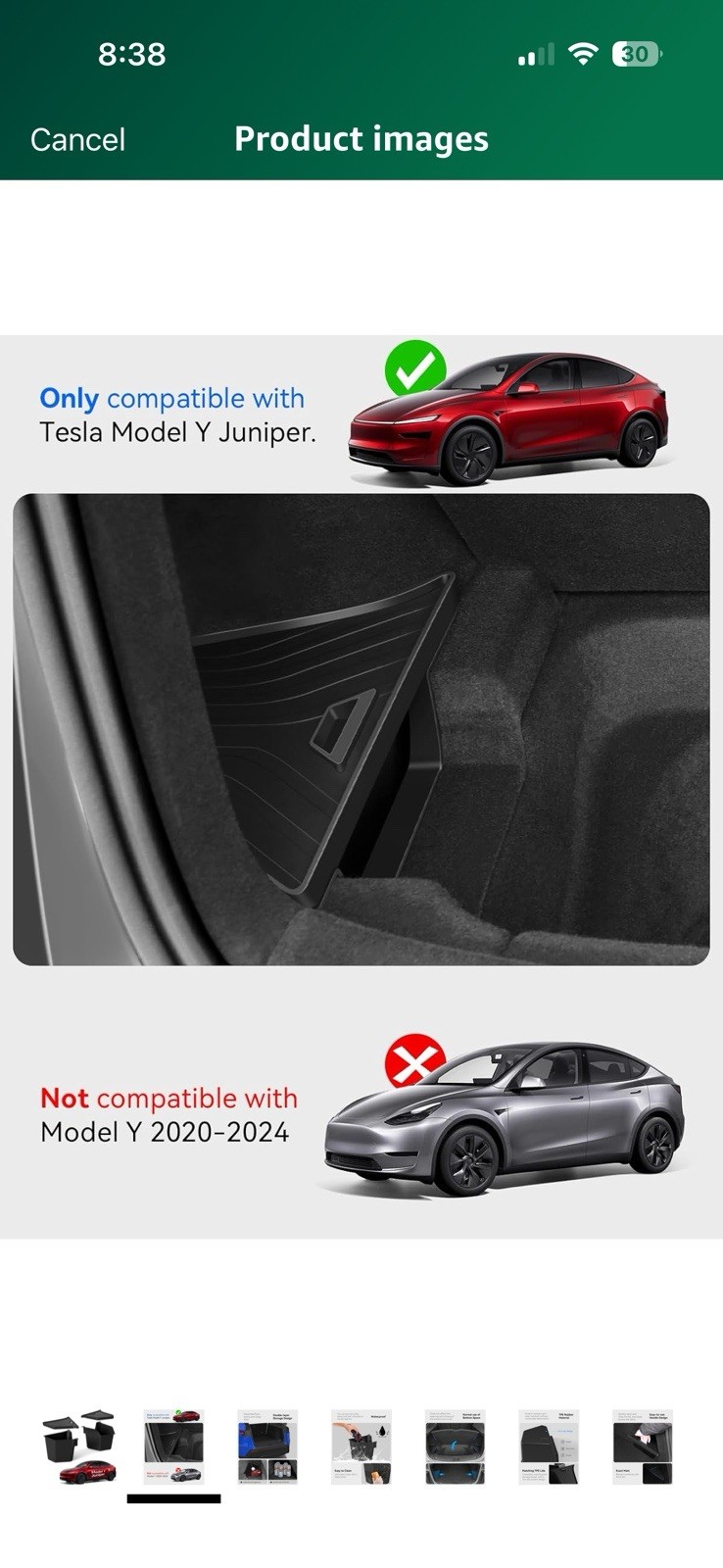 Tesla Model Y Juniper Storage Bins 2025-2026 TPE Waterproof