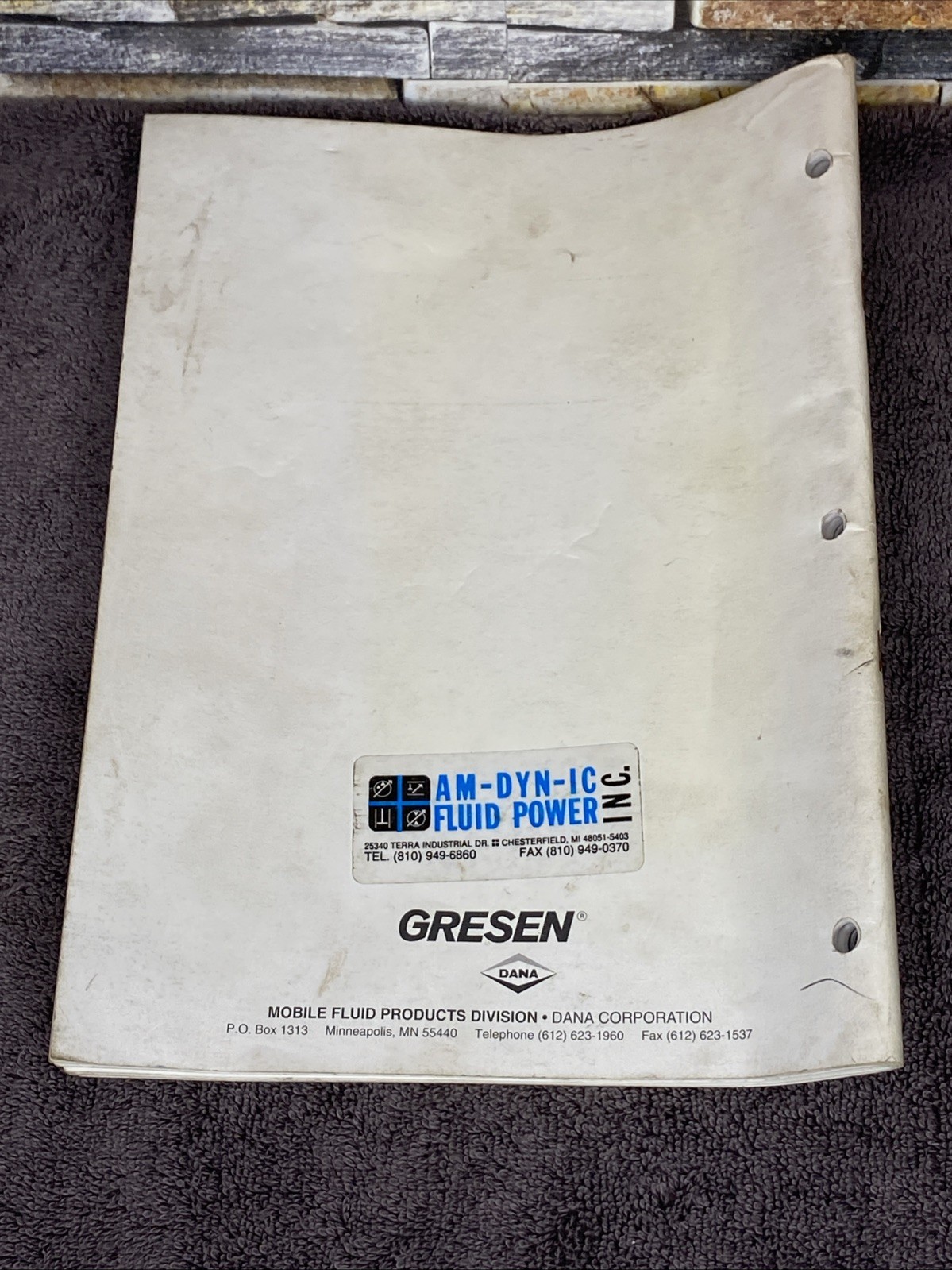 Gresen GRS31 Spreader Control System Operators’ Manual GSD-3031 1994 w/ Key