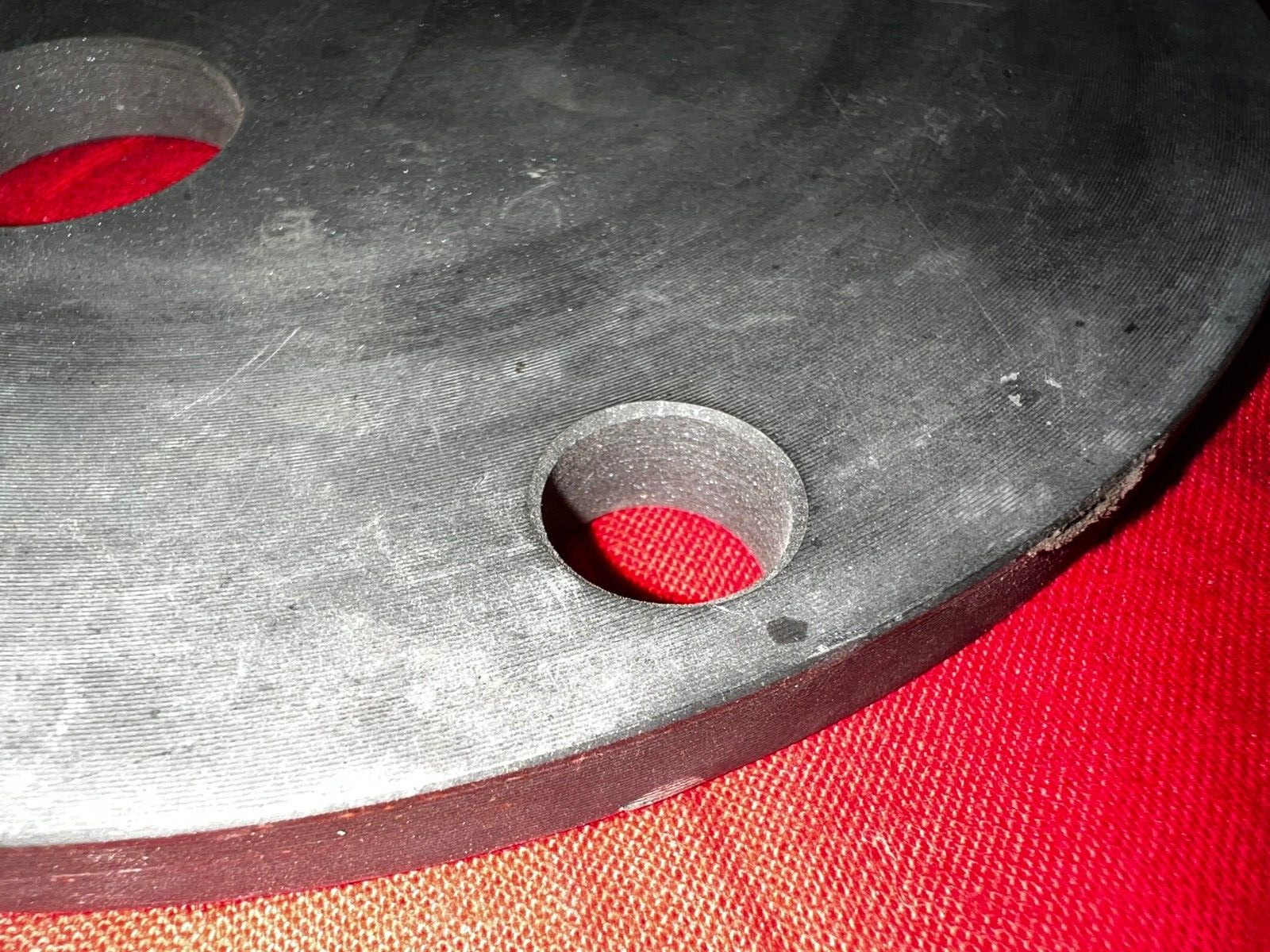 UNBRANDED STEEL 6 HOLE GASKET PLATE (2) DIA: 5/8″ (4)DIA: 1/2″ OD: 6-3/8″