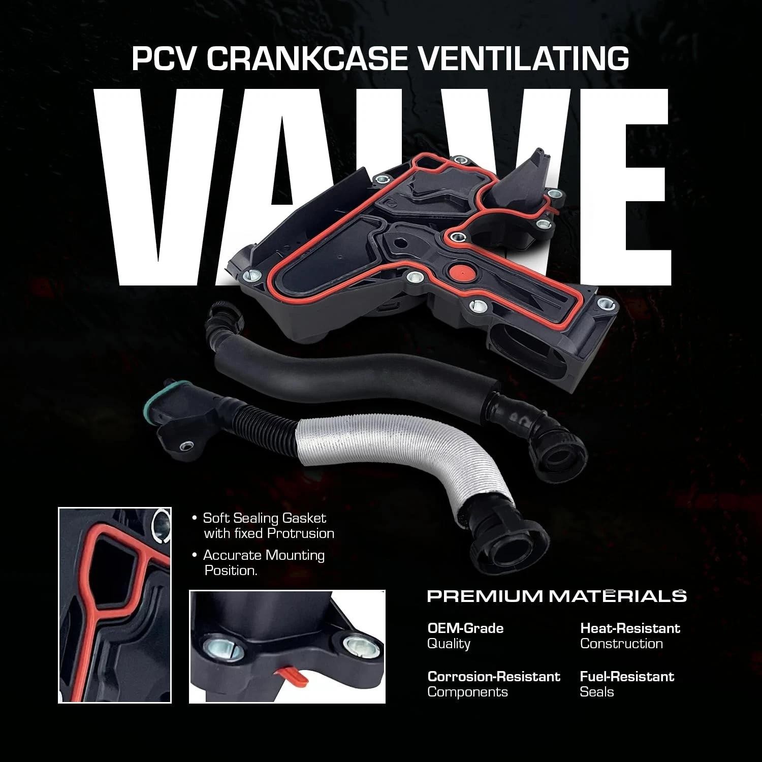 Pcv Crankcase Vent Valve Breather Hose Kit – Compatible with Audi Vw 2.0l Tur…