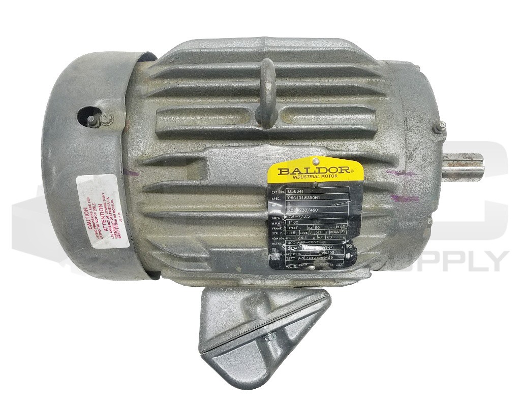 BALDOR M3664T MOTOR 2HP 3PH 1160RPM FR: 184T Spec: 06C101W350H1