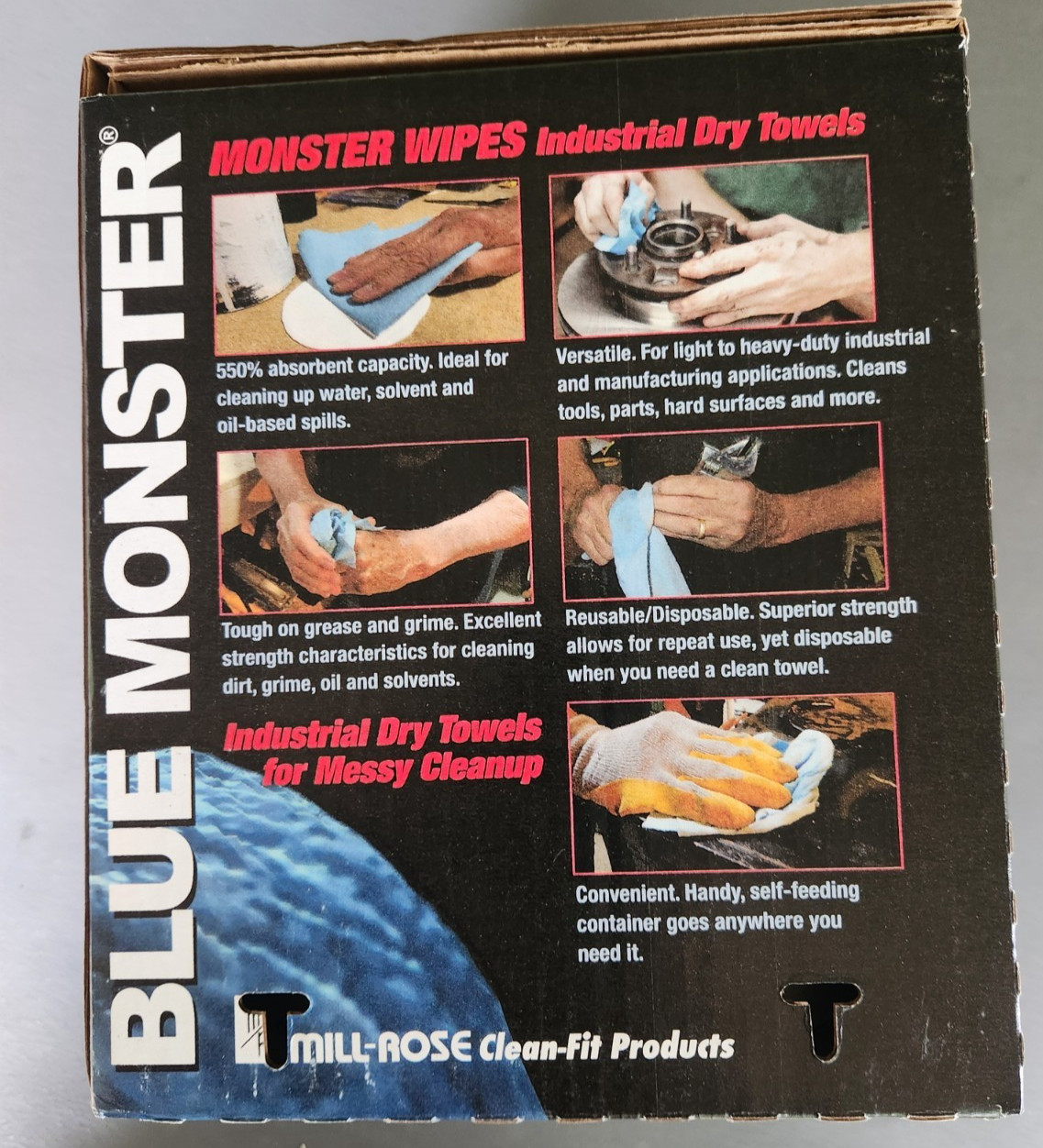 (220 Pcs) Mill-Rose Blue-Monster Wipes 9″ x 12″ Dry Towels, #77100