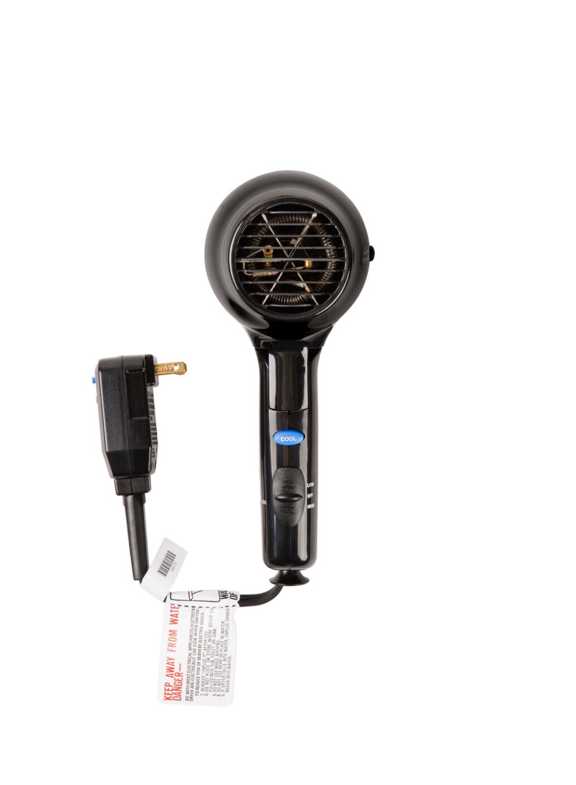 Lot of 2 CONAIR Folding Hairdryer, Handheld, Black, 1875 Watts, Ion 169BIW