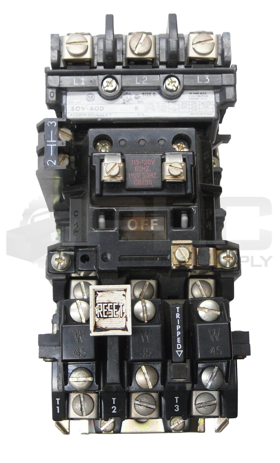 ALLEN BRADLEY 509-AOD /B W/ CB236 W/ 42185-800-01 W/ 595-A /B W/ W45 595-A02 /A