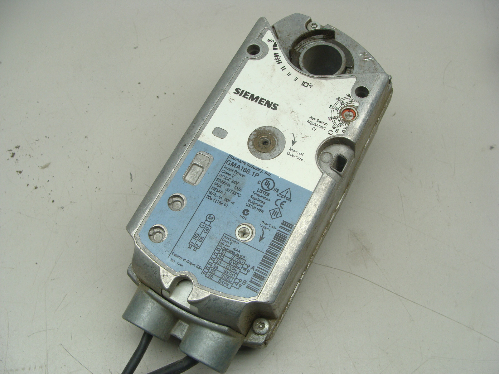 SIEMENS OPEN AIR ACTUATOR GMA166.1P 24VAC/DC 5VA 985GMA166P