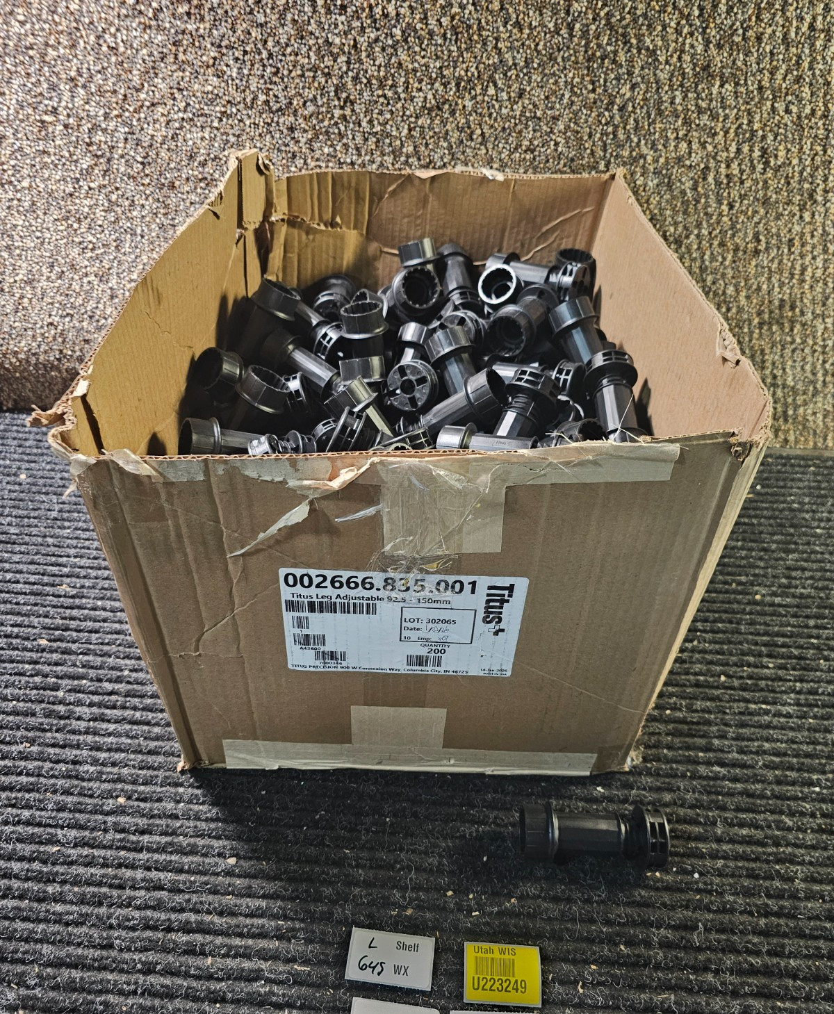 (QTY 200) Titus 002666.835.001 Adjustable Plastic Cabinet Leveler 92.5-150mm