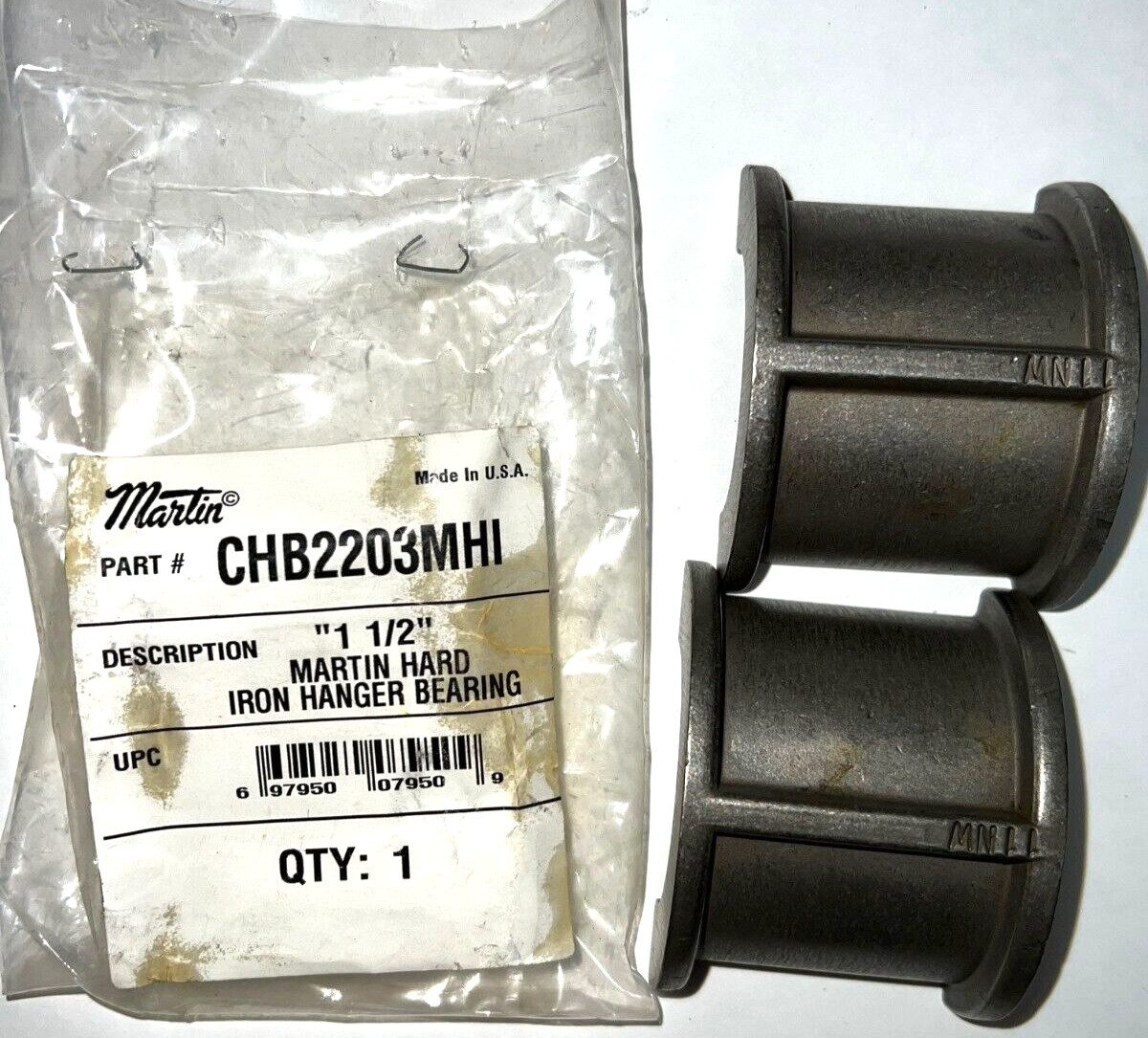 MARTIN HANGER BEARING CHB2203MHI 1-1/2″ SIZE IRON MATERIAL 2-1/2″ OD
