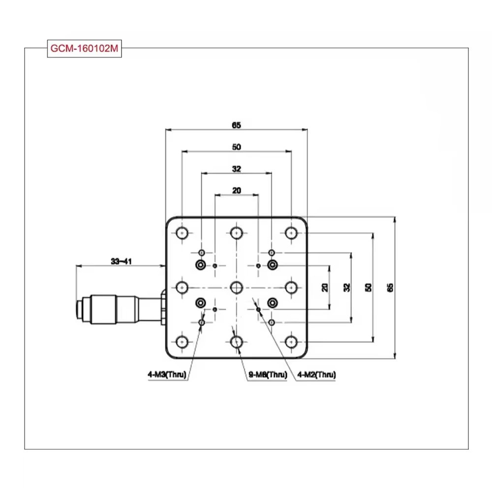 Manual Thin Type Lifting Platform 65x65MM, GCM-160102M Precision Slide Table 8MM
