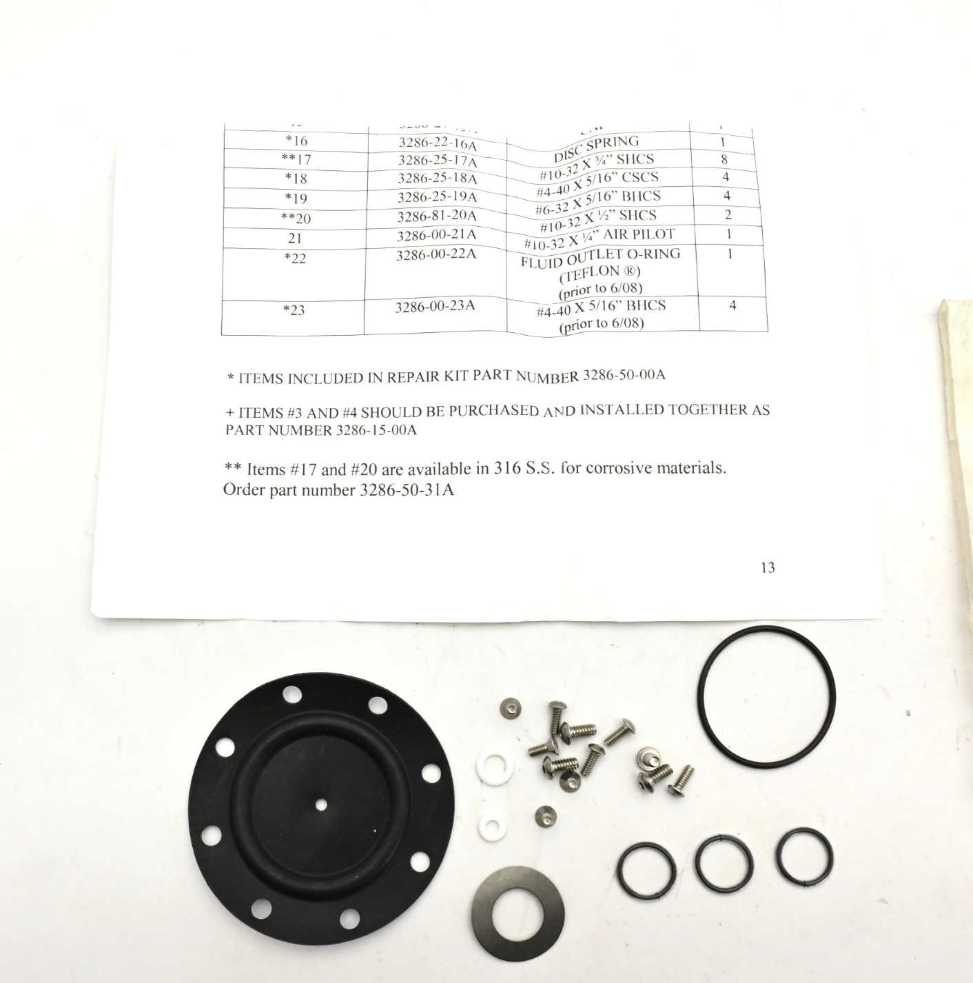 Autoquip Fluid Regulator Repair Kit #3286-50-00A for Model J Regulator