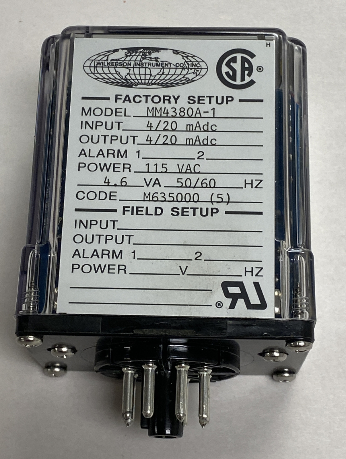 WILKERSON INSTR CO,MM4380A-1 ,MIGHTY MODULE TRANSMITTER MODULE 115V NOS