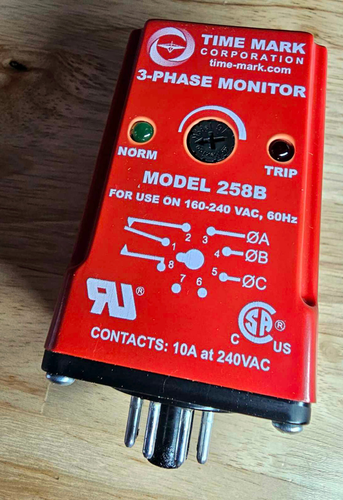 Time Mark Corp. 3-Phase Monitor Model 258B 240VAC BRAND NEW IN BOX