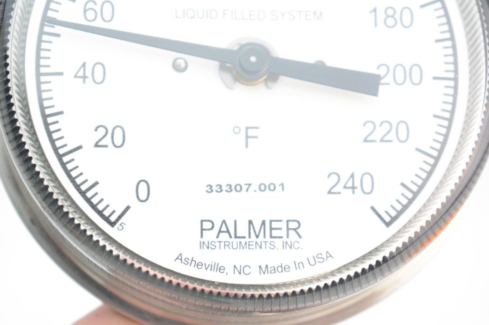 Palmer Industrial Temperature Gauge Liquid filled 0-240F Glass Face