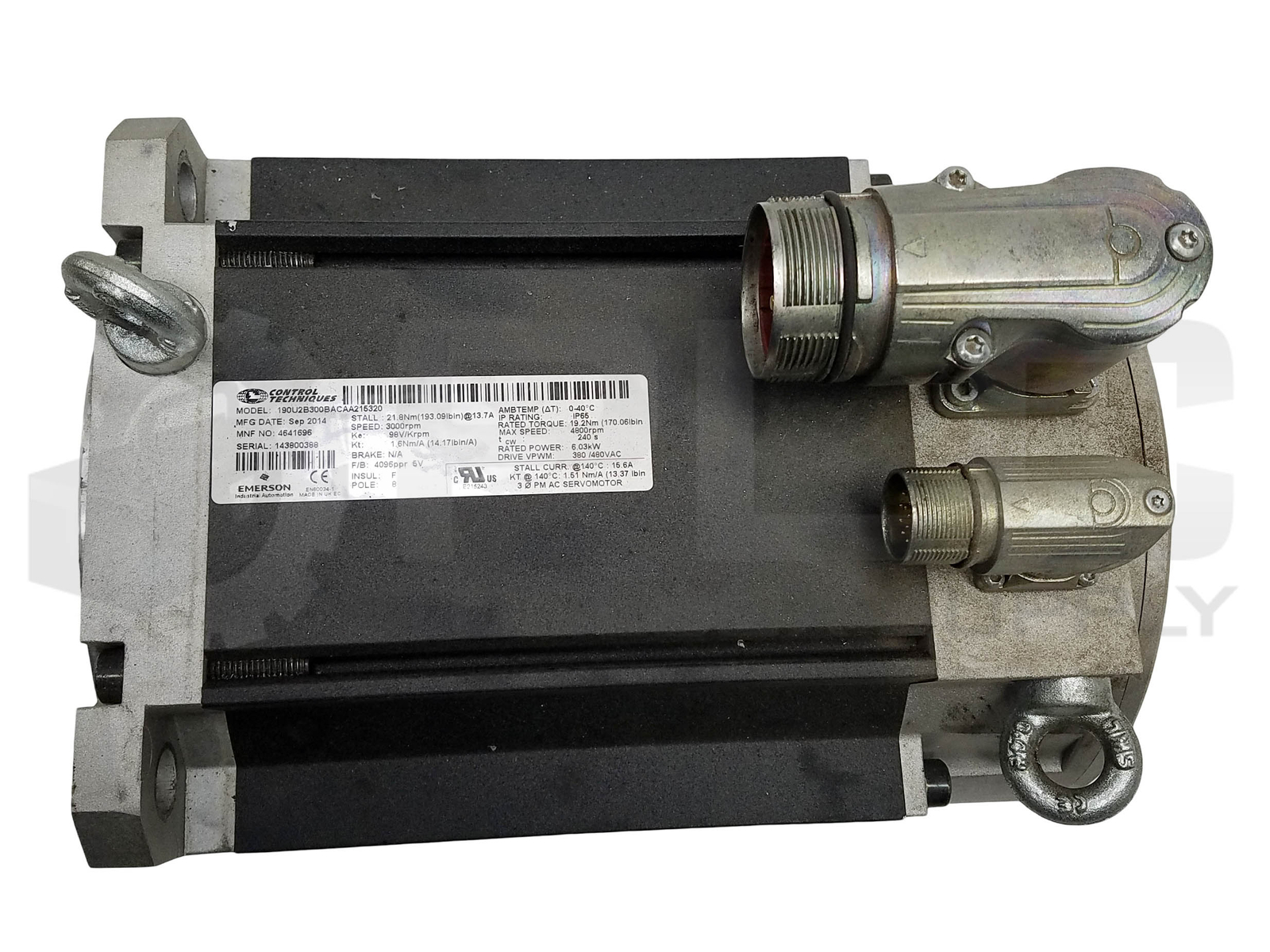 EMERSON CONTROL TECHNIQUES 190U2B300BACAA215320 SERVO MOTOR *PARTS/NOT WORKING