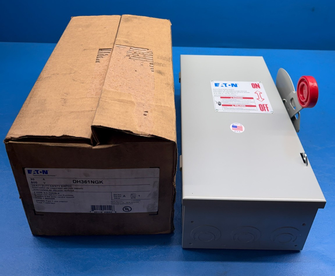 Eaton DH361NGK 30A 600V Series-A Heavy Duty Disconnect Safety Switch