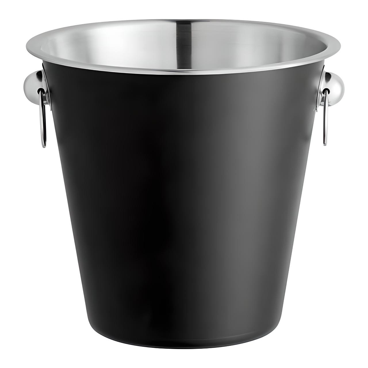 OCS Parts 8.5″ 4-Quart Black Steel Wine and Champagne Cooler Ice Bucket
