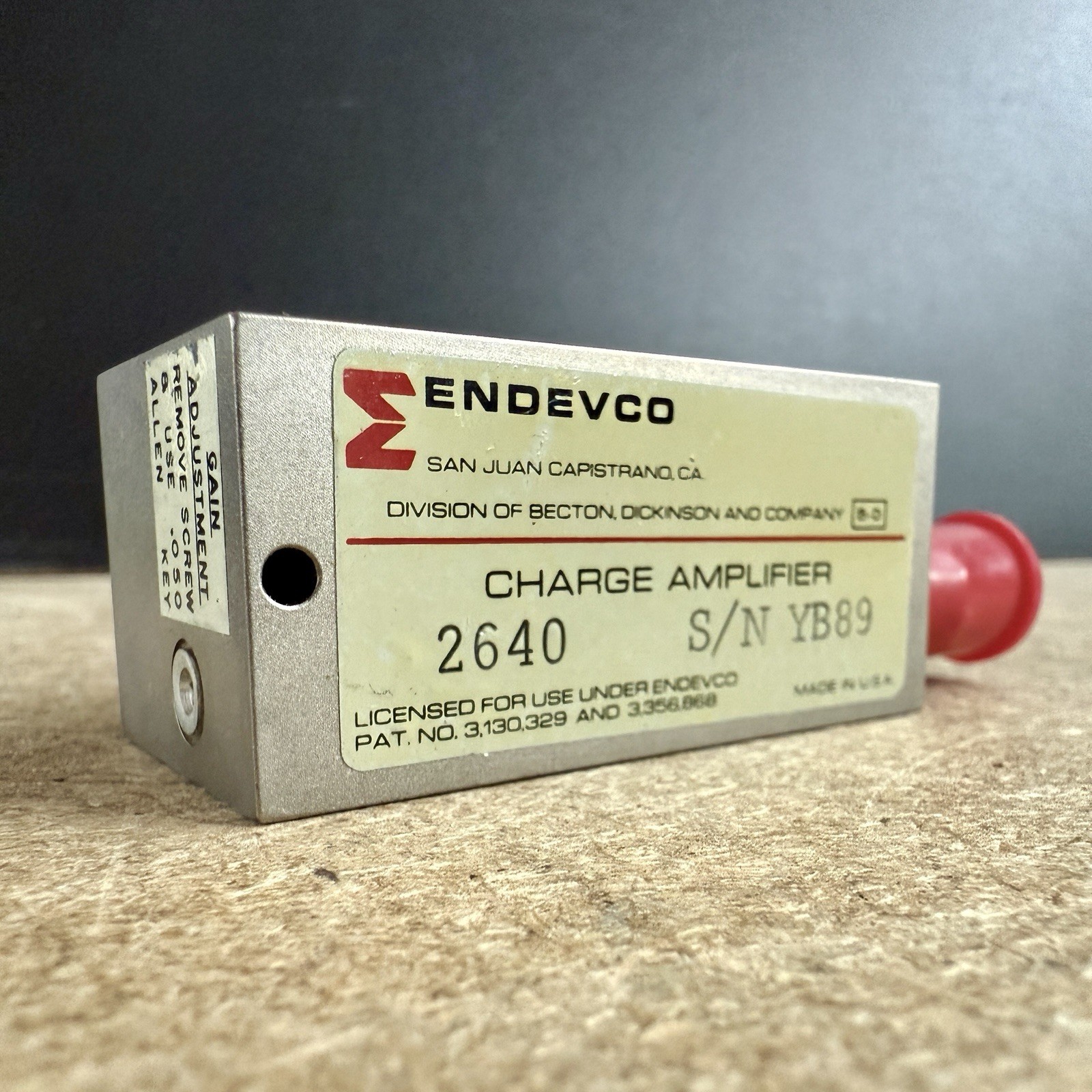 Endevco Charge Amplifier 2640 Vintage Becton Dickinson Test Equipment