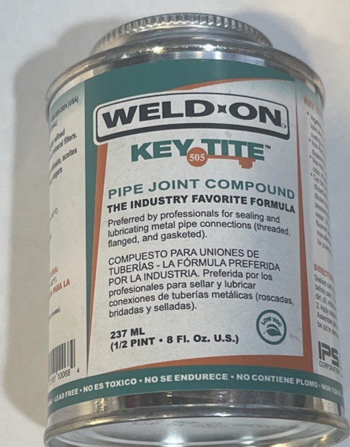 Weld-On 505 Key Tite Metal Pipe Sealant with Brush Cap Applicator, 0.5 pt