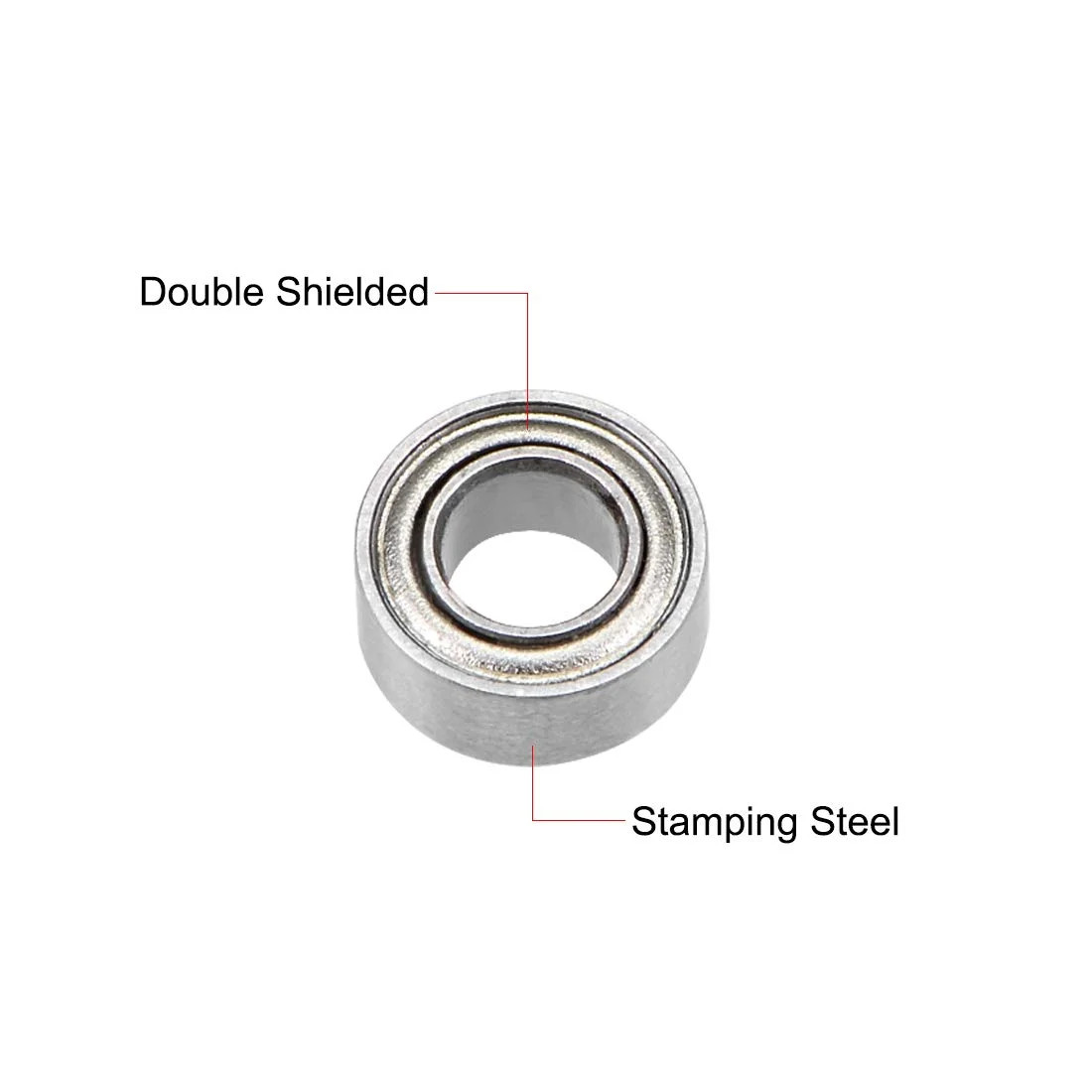 R144ZZ Deep Groove Ball Bearing 1/8″x1/4″x7/64″ Double Shielded ABEC-3 Bearings