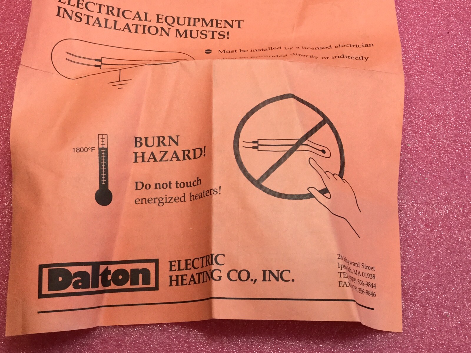 Dalton Electric Watt-Flex Split-Sheath Cartridge Heater W4C080 350W, 240V