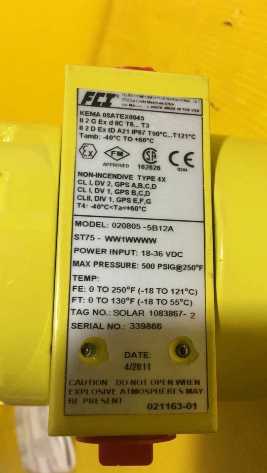 ✅ FCI MASS FLOW METER ST75 SOLAR 1083867-2